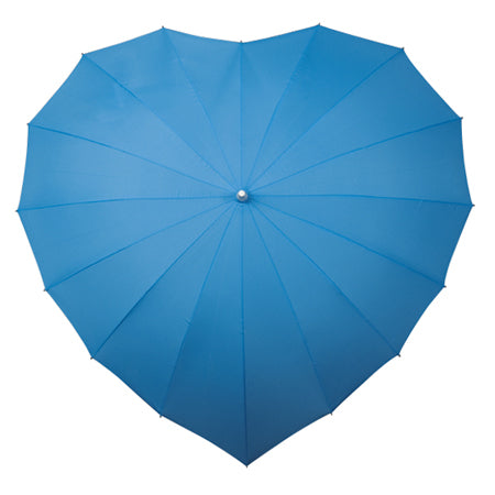 Ladies Umbrella Heart Shape Sky Blue