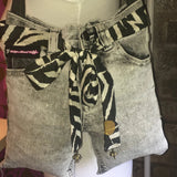 Jeans Bag Zebra Liberty Fabric Belt Head Band
