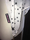 Ladies Chic Scarf Star Print White