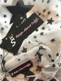 Ladies Chic Scarf Star Print White