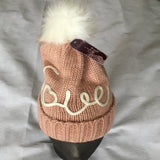 Ladies Winter Hat Love Heart Pink
