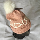 Ladies Winter Hat Love Heart Pink