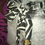Jeans Bag Zebra Liberty Fabric Belt Head Band