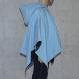 Girls Reversible Pretty Poncho Blue