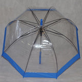 Ladies Umbrella Dome Clear Border Blue