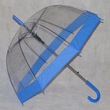 Ladies Umbrella Dome Clear Border Blue