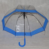 Ladies Umbrella Dome Clear Border Blue