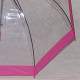 Ladies Umbrella Dome Clear Border Pink