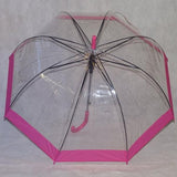 Ladies Umbrella Dome Clear Border Pink